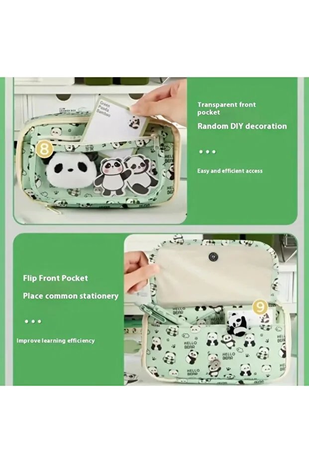 2025 Yeni kızlar kalem kutusu panda(Peluş bir broş+ bebek+5 det stickers+2 klip) 2025 Yeni kızlar kalem kutusu panda(Peluş bir broş+ bebek+5 det stickers+2 klip)